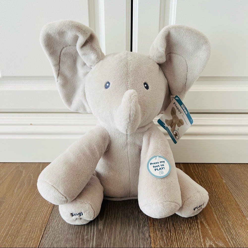 Baby GUND Flappy The Elephant Stuffed Animal Toy Plush 12” NWT infant gray NEW